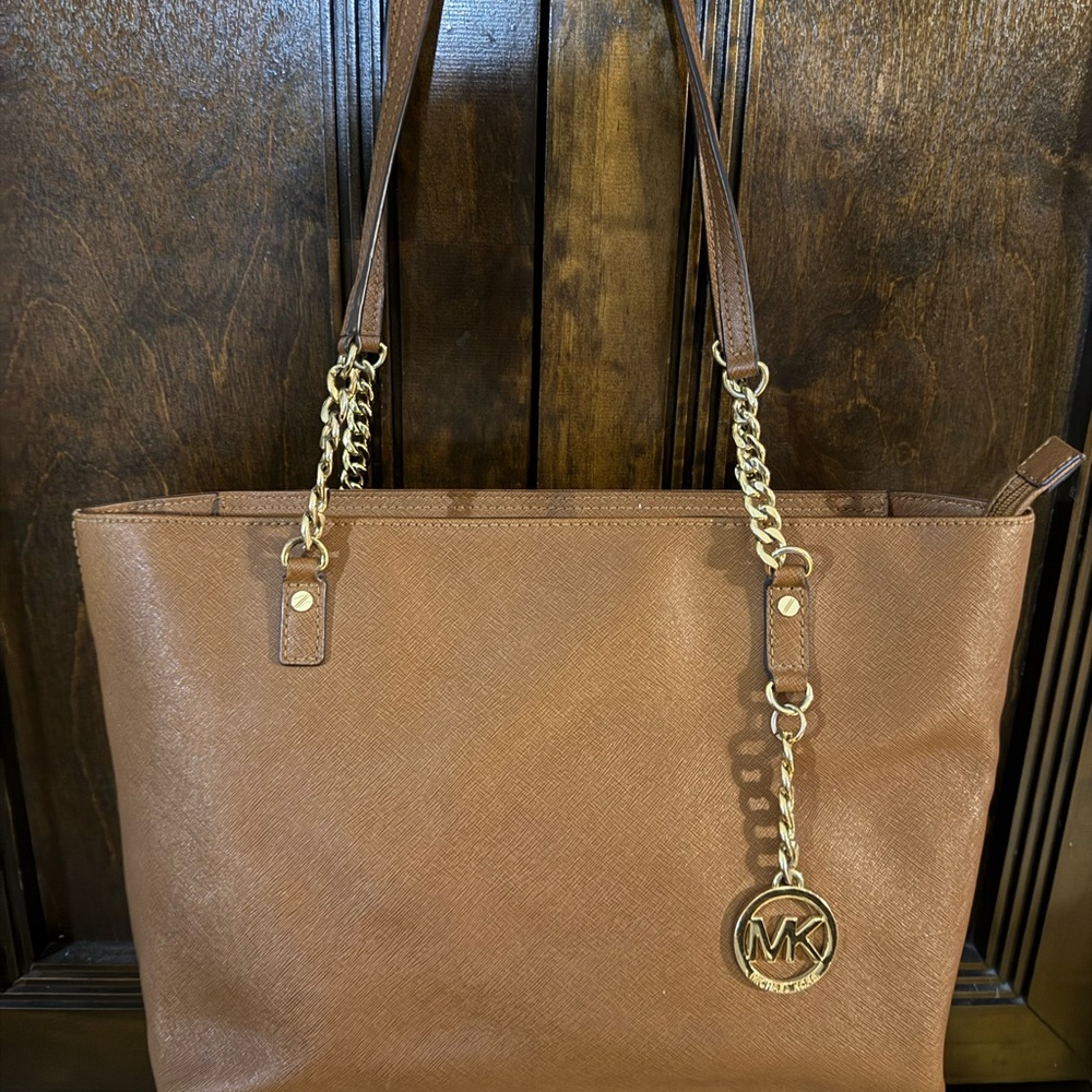 MICHAEL Michael Kors Brown Tote with Gold Hardware